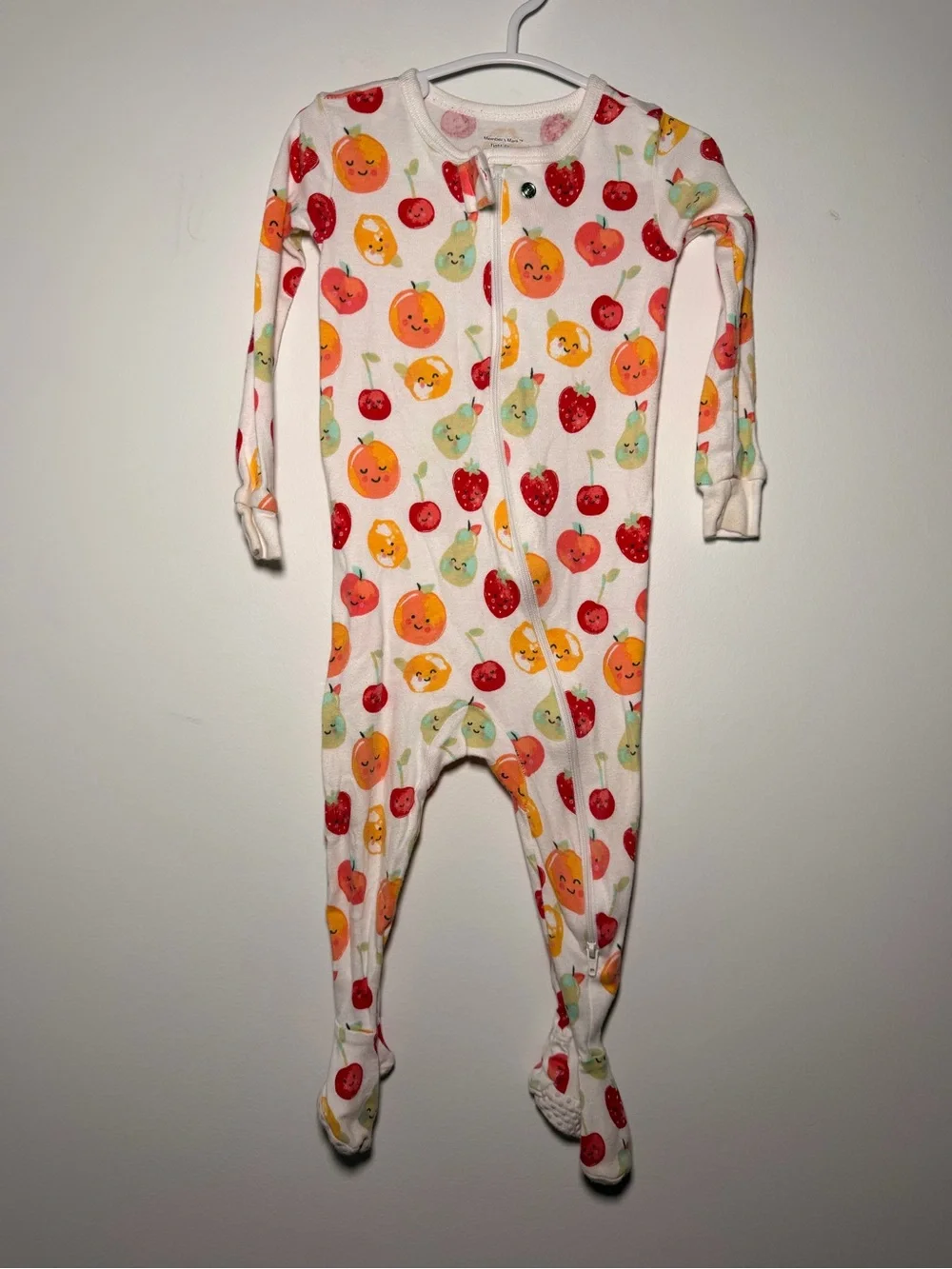 Members mark tight fit sleep & play footies zippered fruit print cute